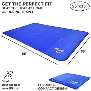 Arf Pets Dog Cooling Mat 35” x 55” Pad for Kennels, Crates & Beds, Non-Toxic, Solid Self Cooling...