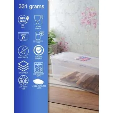 LOCK & LOCK Easy Essentials Food Storage lids/Airtight containers, BPA Free, Bread Box-21.1 Cup, Clear