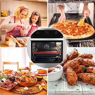 Boao 8 Pack Oven Rack Shields 14 Inches Silicone Protectors Guards Heat Resistant Oven Rack Edge Cover Liner Protector Against Burns for Home Kitchen