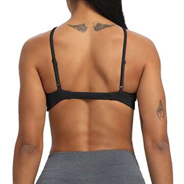 Aoxjox Women's Workout Sports Bras Fitness Adjusted Backless Padded Ariel Halter Bra Yoga Crop Tank Top (Black, Medium)