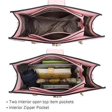 Dasein Women Fashion Tote Bag Stylish Vegan Leather Purse