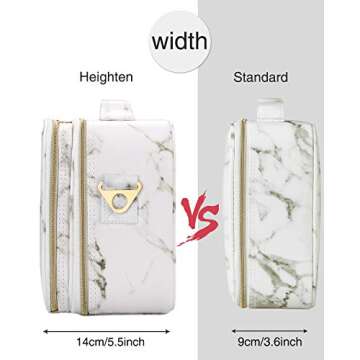 Makeup Case Cosmetic Bag Travel Makeup Train Case Black with 14 Pcs Premium Makeup Brushes Set Kit Rose Golden, Blender Sponge and Brush Egg Gift Set (17 Pcs)