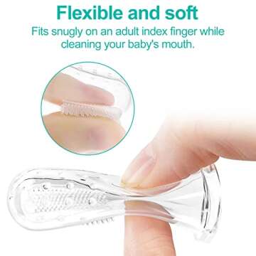 Baby Toothbrush Set, 6 Pcs Soft Infant Finger Toothbrush with 6 Boxes, Newborns Toddler Silicone Baby Tooth Brush 0-6 Months 6-12 Months
