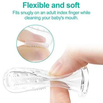 Baby Toothbrush Set, 6 Pcs Soft Infant Finger Toothbrush with 6 Boxes, Newborns Toddler Silicone Baby Tooth Brush 0-6 Months 6-12 Months