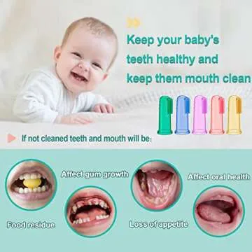 Baby Toothbrush Set, 6 Pcs Soft Infant Finger Toothbrush with 6 Boxes, Newborns Toddler Silicone Baby Tooth Brush 0-6 Months 6-12 Months