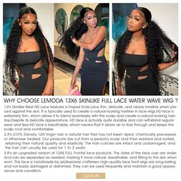 Lemoda HD Lace Water Wave Wig 30Inch - 12A Virgin Hair