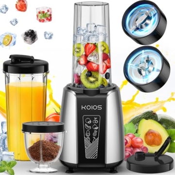 KOIOS Smoothie Blender - 1000W Personal Blender for Smoothies & Coffee, 12Pcs Set