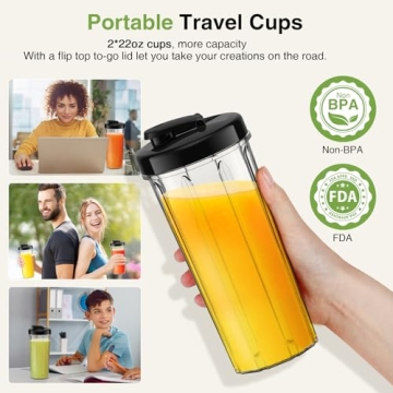 KOIOS Smoothie Blender: 1000W Power for Smoothies and More