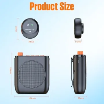 Wireless Voice Amplifier with Clip-on Microphones for Teachers