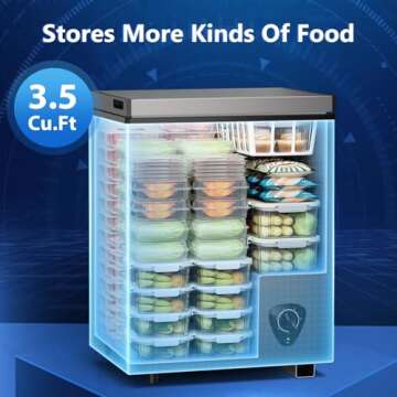 LifePlus 3.5 Cu.Ft Chest Freezer for Quick Cooling