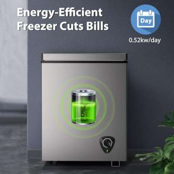 LifePlus 3.5 Cu.Ft Chest Freezer for Quick Cooling