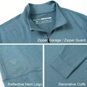 M MAELREG Mens Sweatshirt Athletic Moisture Wicking Lightweight Heather Mock Neck Midlayer 1/4 Zip Pullover Mens