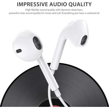 Wired Earbuds Headphones, iPhone Wired Earphones with Lightning Connector (Built-in Microphone & Volume Control) Noise Canceling Isolating Headphones for iPhone 14/13/12/11/SE/X/XR/XS/8/7 -White