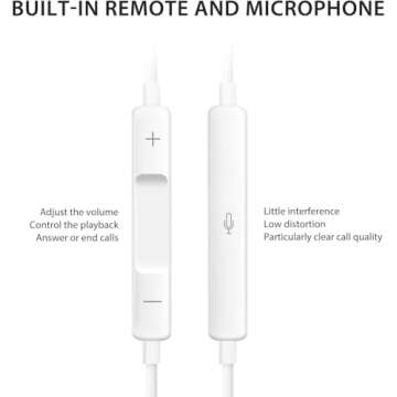 Wired Earbuds Headphones, iPhone Wired Earphones with Lightning Connector (Built-in Microphone & Volume Control) Noise Canceling Isolating Headphones for iPhone 14/13/12/11/SE/X/XR/XS/8/7 -White