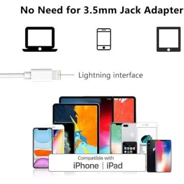 Wired Earbuds Headphones, iPhone Wired Earphones with Lightning Connector (Built-in Microphone & Volume Control) Noise Canceling Isolating Headphones for iPhone 14/13/12/11/SE/X/XR/XS/8/7 -White