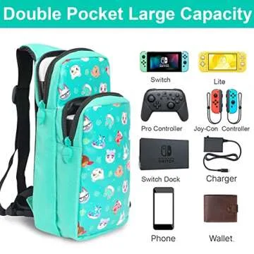Tangaroa Switch Bag for Switch / Switch OLED - Switch Accessories Travel Crossbody Bag - Portable Backpack (ACNH)