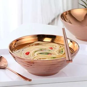 Double Layer Ramen Bowl Set with Spoons and Chopsticks