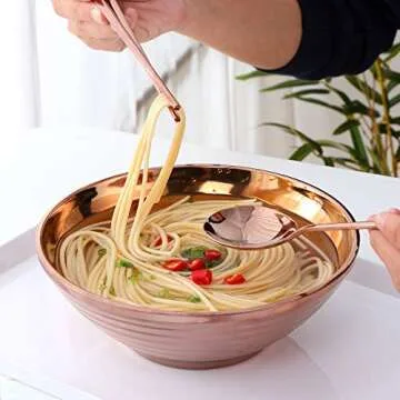Double Layer Ramen Bowl Set with Spoons and Chopsticks