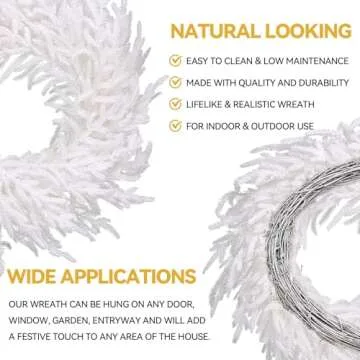 ENVEN Prelit Christmas Wreath with 50 LED Lights