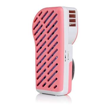 WoneNice Portable Small Fan & Mini-air Conditioner, Runs On Batteries Or USB (Pink)