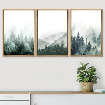 SIGNWIN Framed Canvas Print Set - Woodland Art for Home