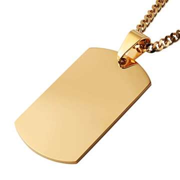 Stylish HZMAN Stainless Steel Dog Tag Necklace for Men