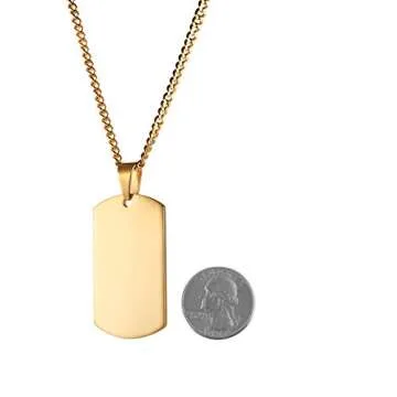 Stylish HZMAN Stainless Steel Dog Tag Necklace for Men