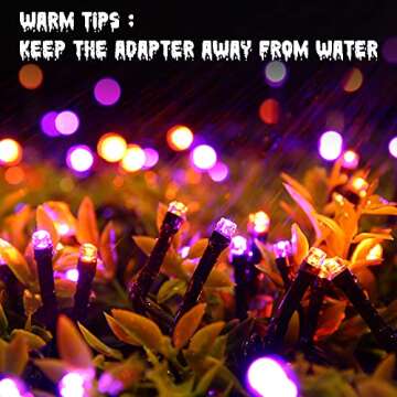 Orange and Purple Halloween String Lights with 8 Modes