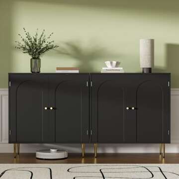 Stylish Housoul Sideboard Buffet with Adjustable Shelves