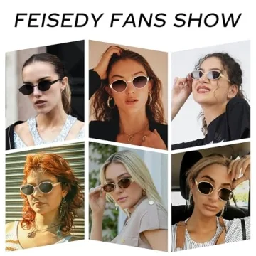 FEISEDY Retro Oval Sunglasses - UV400 Protection for All
