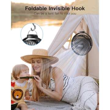 FRIZCOL Portable Stroller Fan, Use As Power Bank, 65H 12000mAh Battery Operated Fan Flexible Tripod Baby Car Seat Fan with Timming, Personal Mini Handheld/Desk/Small Clip On Fans For Stroller
