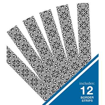 Schoolgirl Style Simply Stylish Black and White Bulletin Board Borders, 36 Feet of Straight Black an...