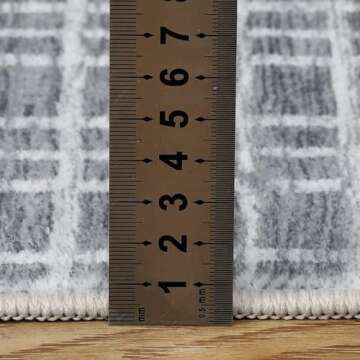 GAOMON 5x7 Washable Rug Non Slip Modern Checkered Rug Soft Faux Wool Floor Carpet Indoor Contemporary Plaid Print Rug Non Shedding Throw Carpet for Bedroom Living Room Dining Room Office Grey