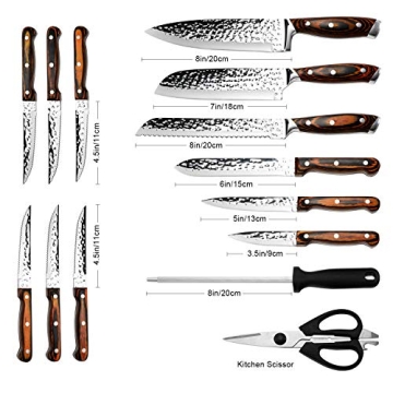 15-Piece High Carbon Stainless Steel Kitchen Knife Set
