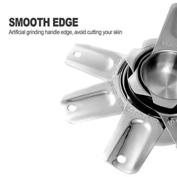 13-piece Measuring Cups and Spoons Set, 18/8 Stainless Steel Heavy Duty Ergonomic Handle with Ring C...