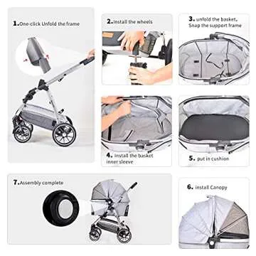 Kenyone 3 in 1 Pet Stroller for Dogs and Cats