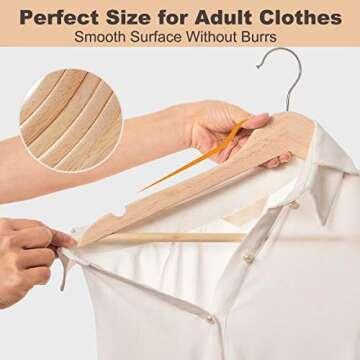 ELONG HOME Wooden Hangers 30 Pack with Smooth Finish