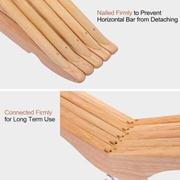 ELONG HOME Wooden Hangers 30 Pack with Smooth Finish