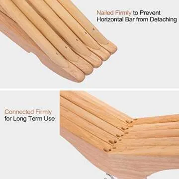 ELONG HOME Wooden Hangers 30 Pack with Smooth Finish