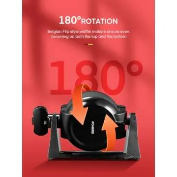 Waffle Maker, 1400W Double Belgian Waffle Iron 180° Flip, 8 Slices in 3 Mins, Rotating & Nonstick Plates, Anti-Scald, Removable Drip Tray Easy to Clean, Cool Touch Handle, Space-Saving Storage(Black)