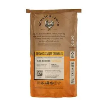 Scratch and Peck Whole Grain Starter Crumbles - Organic Feed for Chicks and Ducklings 25 lbs