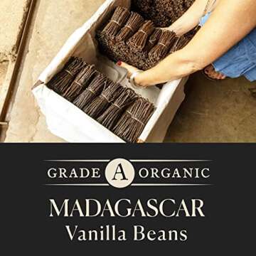 25 Organic Madagascar Whole Vanilla Beans, Grade A Vanilla Pods, Premium Vanilla Beans for Making Ex...