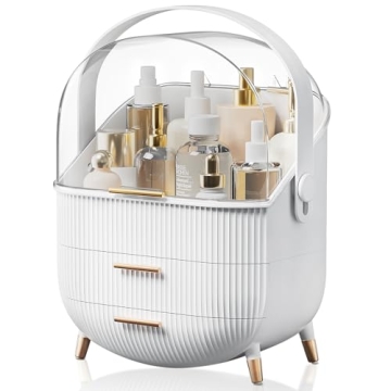 Waterproof Makeup Storage Organizer with Lid - Stylish Vanity Solution