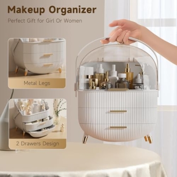 Stylish Waterproof Makeup Organizer Box with Lid