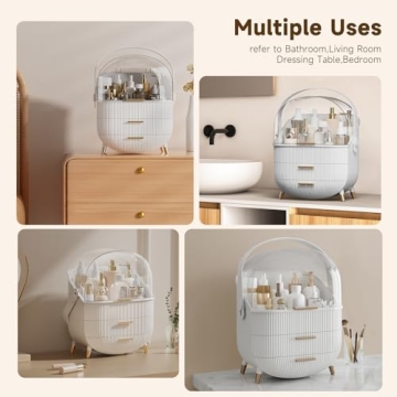 Stylish Waterproof Makeup Organizer Box with Lid