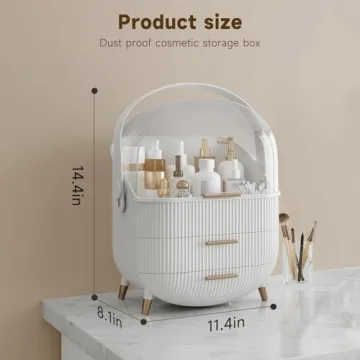 Stylish Waterproof Makeup Organizer Box with Lid