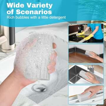 Fikoksol 4pcs Damp Dusting Sponge Duster for Efficient Cleaning