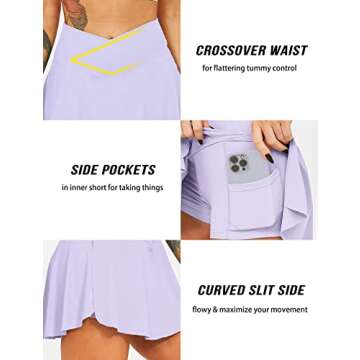 TZLDN Women's High Waisted Tennis Skirt with Pockets