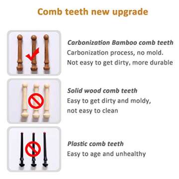 Paddle brush, hair brush, Made of pure natural bamboo, no paint coating, massage the scalp while combing hair to promote blood circulation, prevent static electricity (1pcs)