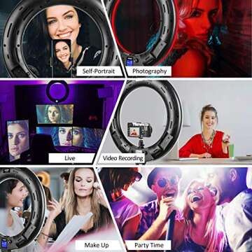 Weeylite WE-10 Ring Light - RGB Circle Light Kit with Stand